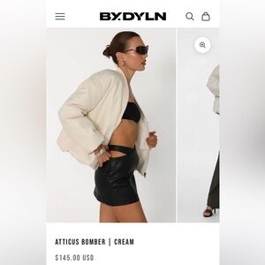 REVOLVE Cream Bomber Jacket